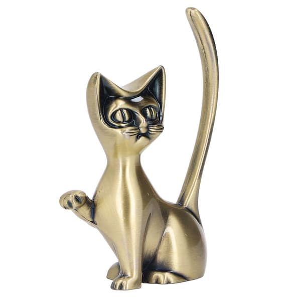 Kattgud Ringholder Kattgud Design Sinklegering Solid Slitesterk Ringorganisator i Retrostil for Ringer Smykker
