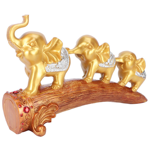 Elefant Statue Skulptur Innovativ Syntetisk Resin Ornamenter Desktop Møblering Guld