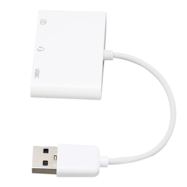 Headset-opladeradapter Multifunktionsopgraderingsoplevelse 3 i 1 han-til-hun USB3.0 til 3.5 mm-adapter