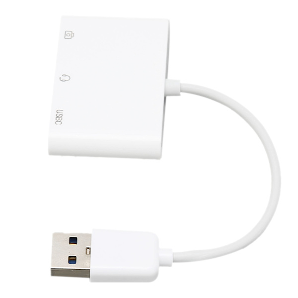 Hodesettladeradapter Multifunksjonsoppgradering Experience 3 i 1 hann til kvinne USB3.0 til 3.5 mm adapter