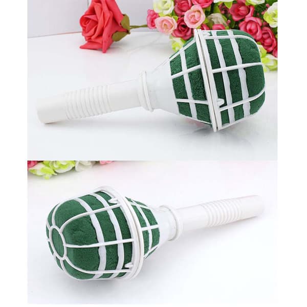 2 STK Skum Bukettholder Blomsterplastikkhåndtak DIY Brudeblomsterbase