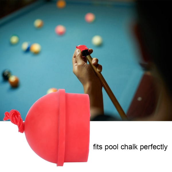 2 stk No Slip Cue Tip Chalk Billiard Pool Cue Chalk Holder med ledning for snookerpool (rød)