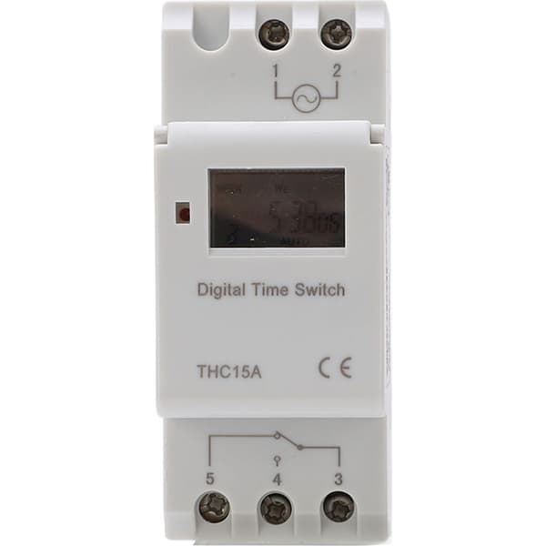 Programmerbar Veckovis LCD Digital Timerbrytare DIN-skena AC220-240V 16A