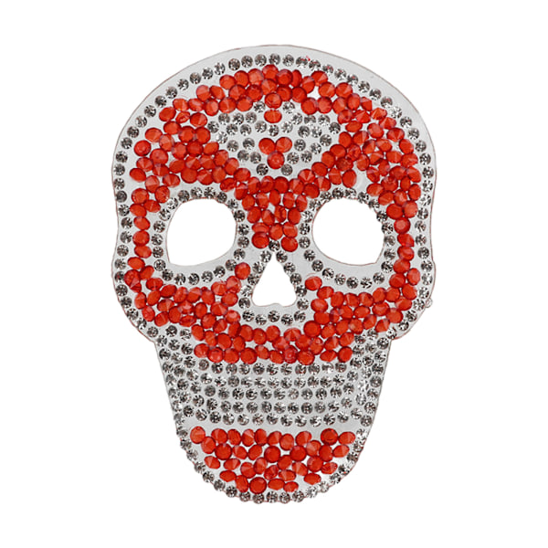 Jern Patches Rød Skull Mønster DIY Fremstilling Rhinestone Dekorative Praktiske Patches Syning til Hatte Tasker