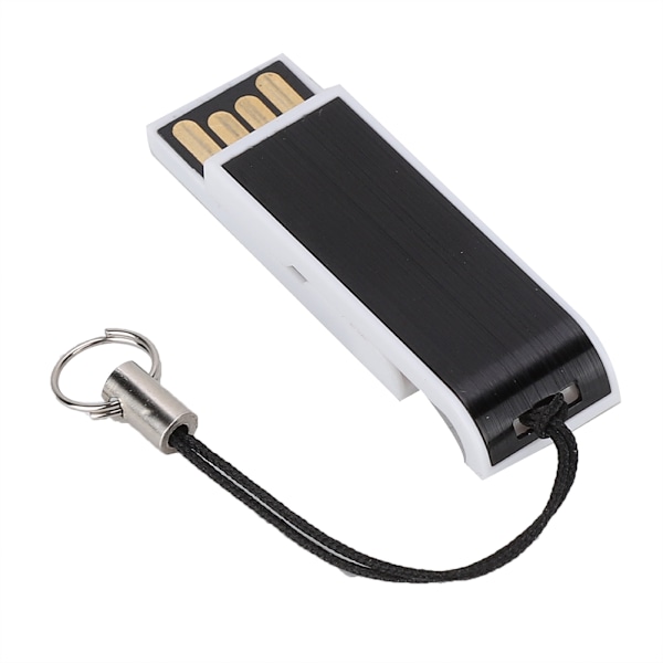 16G Mini bærbar skyv og trekk USB2.0 U-disk med kjede for Windows Vista/7/10/Mac Svart