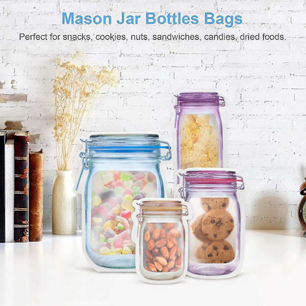 40-pack Mason Jar Ziplock-påsar för matförvaring