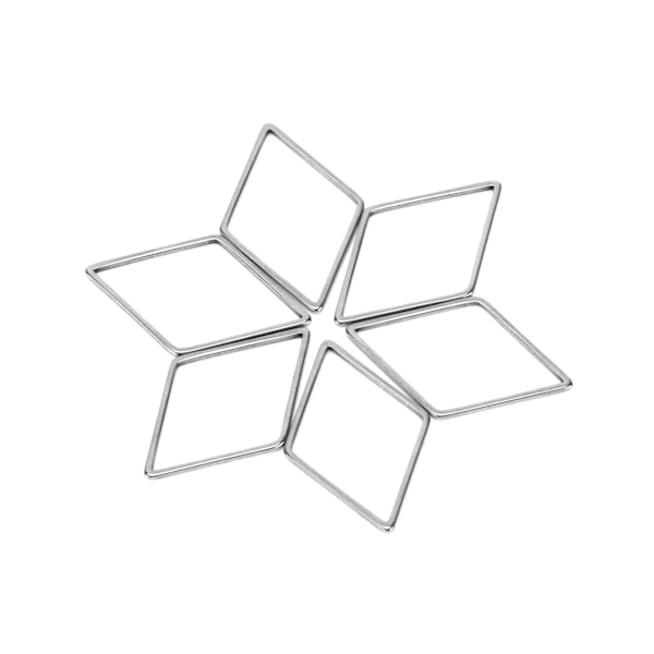 30 st örhängen-kontakter DIY geometriska rombformade ihåliga rostfria hängetillbehör för prydnader hantverk