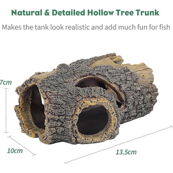 2025 Ny Resin Hul Trestamme Logg Akvarium Dekor Ornament Fiskehus Hule Trehus Dekor for Små
