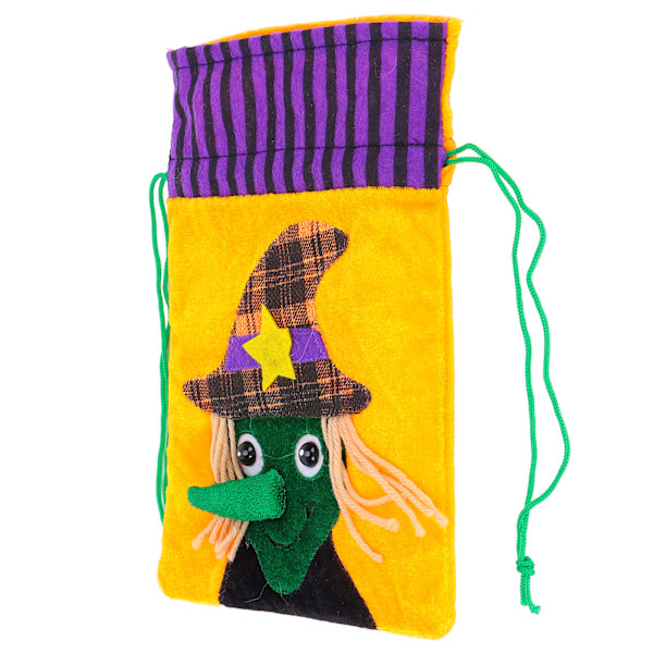 Halloween Burlap Gaveposer Græskar Spøgelse Festival Candy Syning Uld NonWoven Opbevaringspose (Hekse)
