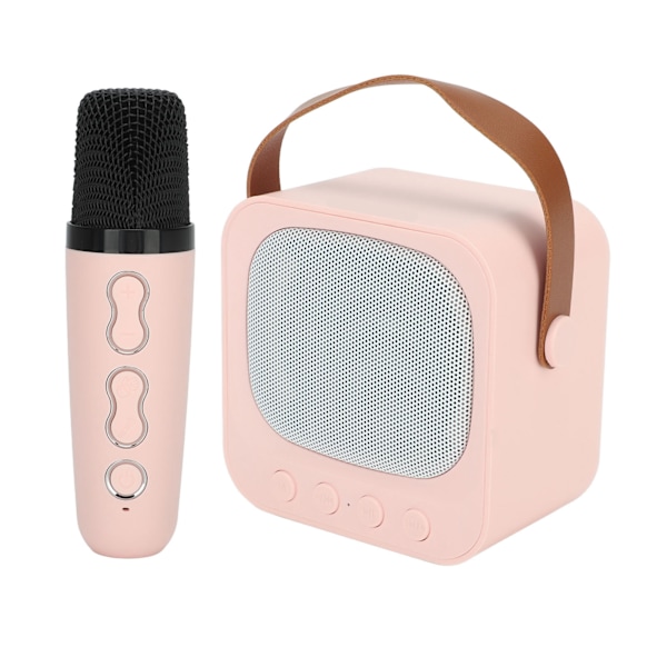 Mini Karaokelaitteet Kannettava Bluetooth-kaiutin Langattomalla Mikrofonilla Basso Diskanttisäädöllä Pinkki