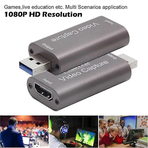 4K 1080p HDMI-yhteensopiva peli-videotallennuskortti USB 3.0 suoratoistoon
