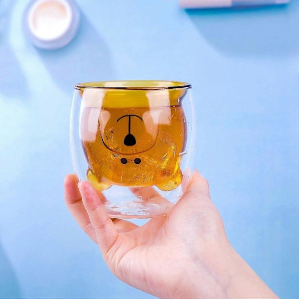 Söta Muggar Nallebjörn Te Kopp Mjölk Kopp Nallebjörn Te Kopp Dubbelväggigt Glas Kaffekopp 250 ml Isolerat Glas