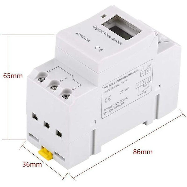 Digital LCD-timer: Ugentlig programmerbar tidskontaktrelæ (220V)