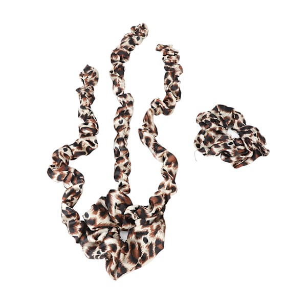 Varmefri hårkrøllemaskine med scrunchie Varmefri krøllestang pandebånd Sovende hårruller Stylingværktøj Leopardprint