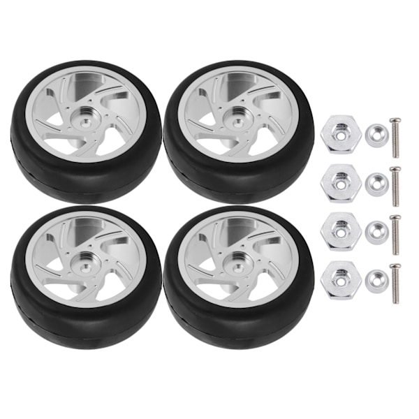 63MM Fjärrkontroll Metallhjulnav Gummihjul med Adapter för WPL D12 RC Lastbil