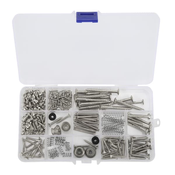 Elektrisk Gitarr Skruv Kit Metallskruvar Fjäder Rem Snäpp Sortiment Set Reparationsfästen Silver