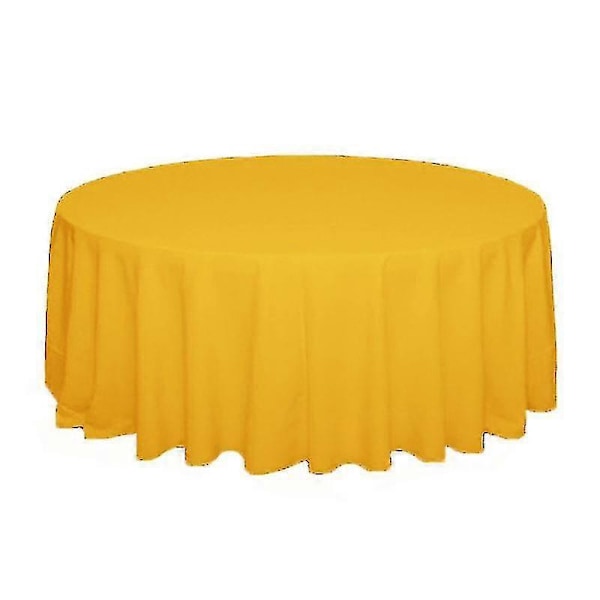 1 stk. Polyester Rund Duk HvitSvartRødBlåGull Solid Bordduk For Bryllup Bursdagsfest Borddeksel Hjem Dekor Zekai Gull Diameter 180CM