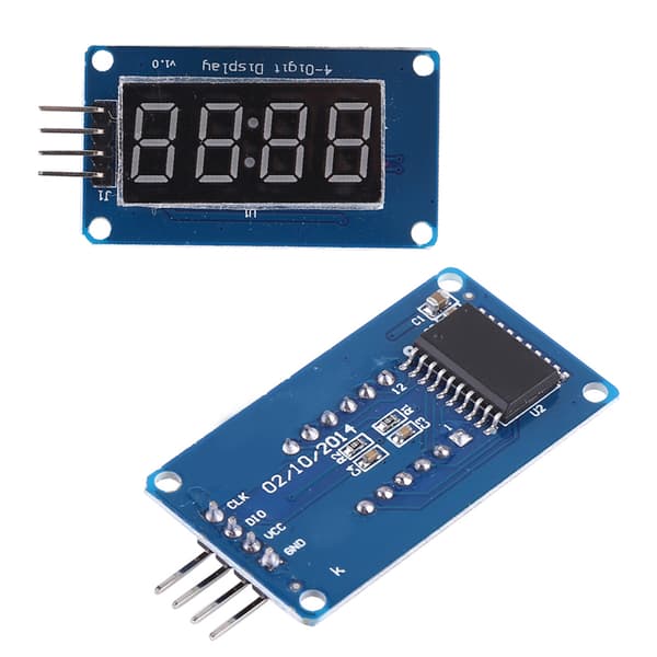 Rødt lys LED digitalt display 4-cifret 7-segment modul justerbar lysstyrke