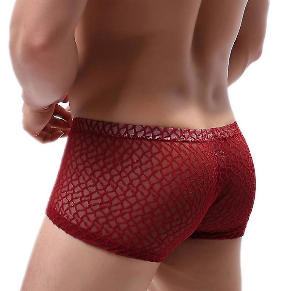 Sexy Lace Herre Boksershorts - Pustende og Komfortable Undertøy for Menn M Hvit