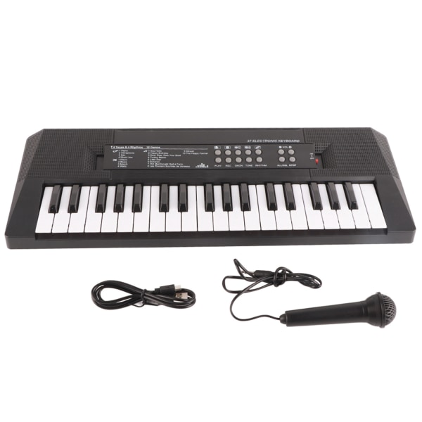 Elektrisk tastatur 37 tangenter Piano Barnemusikkinstrument Leketøy Mikrofonopptaksfunksjon