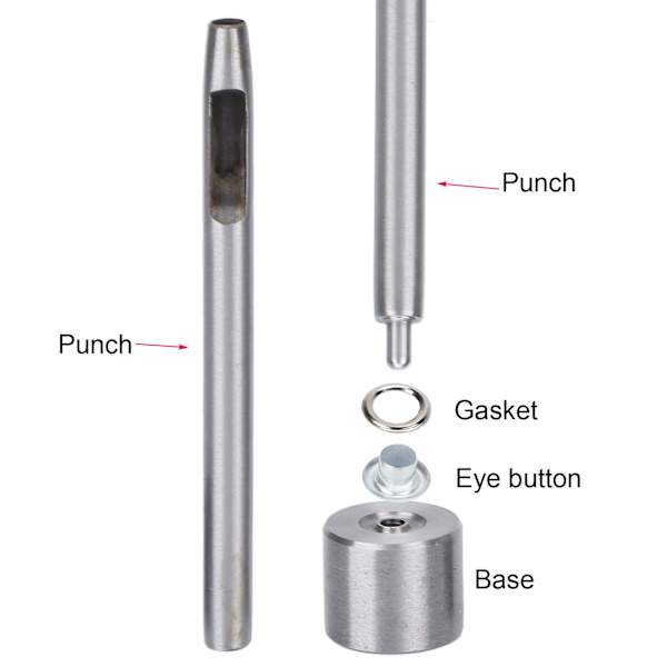 Färgglada 5 mm Grommet Tool Kit för klädmodifiering