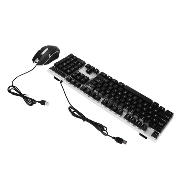 104 Tasters Keyboard Mouse Sæt Baggrundslys USB Farverig Ergonomisk Stabilt Baggrundsbelyst Keyboard Mouse Combo