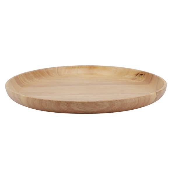 Rund træ tebakke sushi snacks frugter serveringsfad til hjemmerestaurant 18*18cm