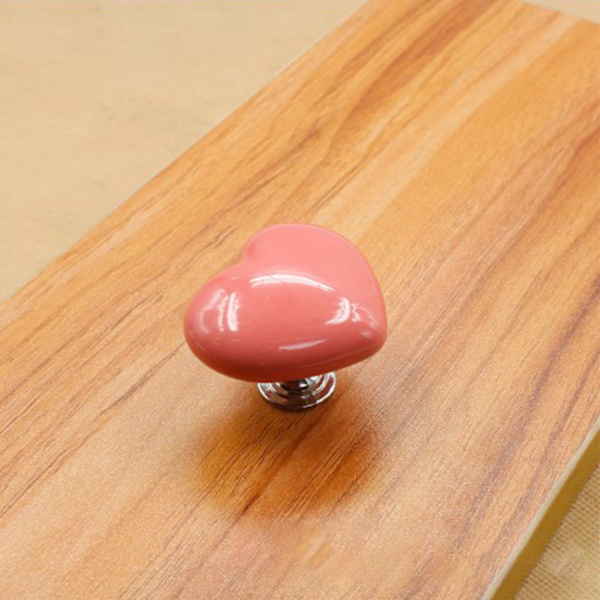 Hjerteformet toilet tank knap i plast, solid universal toilet knap tryk udskiftning til badeværelse, pink