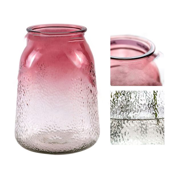 Vas Attraktiv Dekorativ Glasmaterial Stabil Bas 9,5x9x18cm Minimalistisk Stil Vas Prydnad för Hem Röd