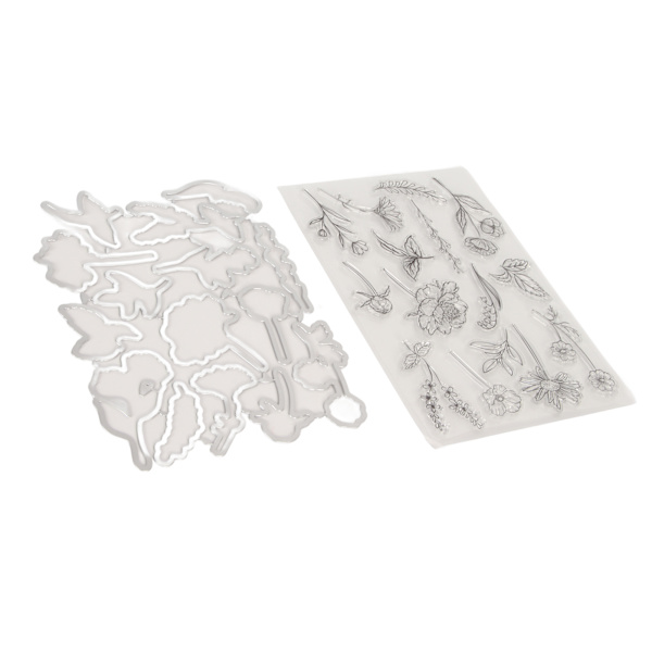 Klart stempel Blomster Blader Stil Klar Sikker Gjenbrukbar TPR Bred applikasjon Gjennomsiktig stempel for kort Konvoluttfremstilling