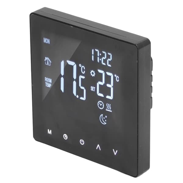 Digital Termostat LCD-skærm Programmerbar Smart Touchskærm Gulvvandvarmekedel Controller Sort AC90-240V K2MRH3A med WIFI
