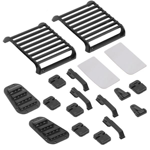 Frontlyktsskydd Insugsgaller Dörr Motorhuv Dekor Passar för Traxxas TRX4 Defender 1/10 RC Crawler Bil