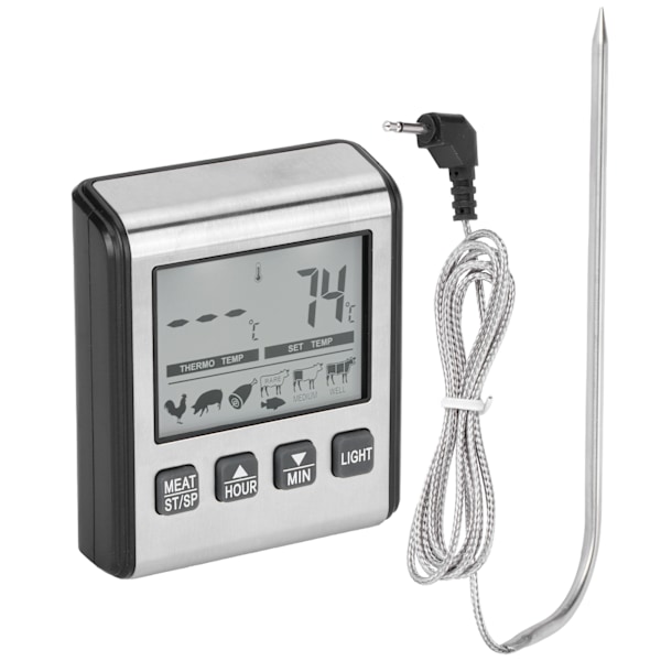 Digital Grillmatstermometer Temperatur Larm BBQ Vikbar Sond Kötttermometer