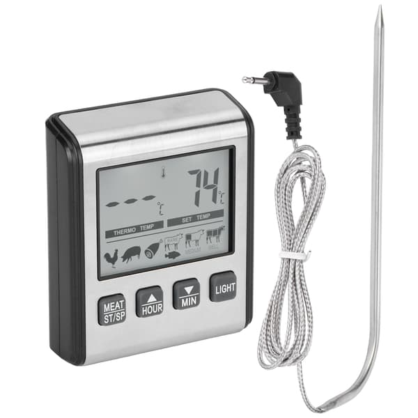Digitalt grillmattermometer Temperaturalarm BBQ Sammenleggbar sondetermometer for kjøtt