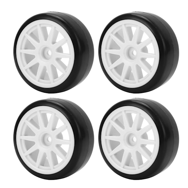 4 st RC Drift-däck Hjul Gummi Plast Hårda Däck för Biltillbehör 12mm Hex Svart