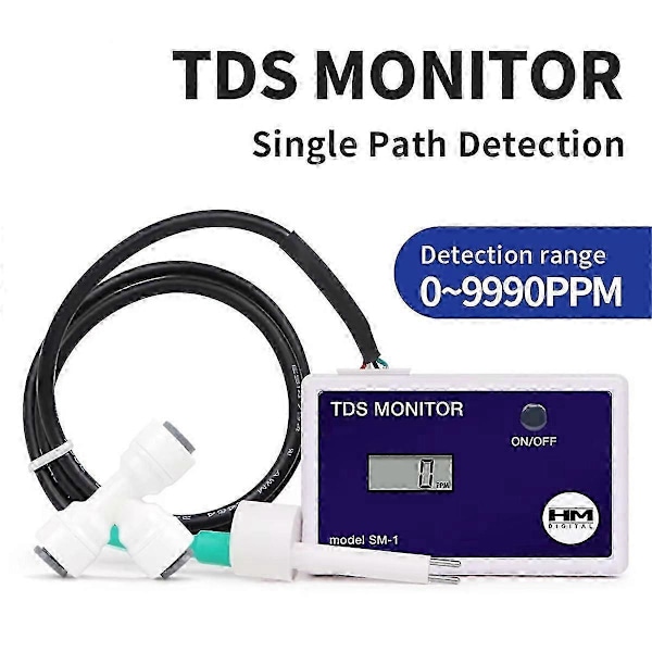 TDS-mätare LCD Online Vattenkvalitetsmätare 0-9990PPM Detektion Vatten TDS-monitor Inlopp Utlopp Test f