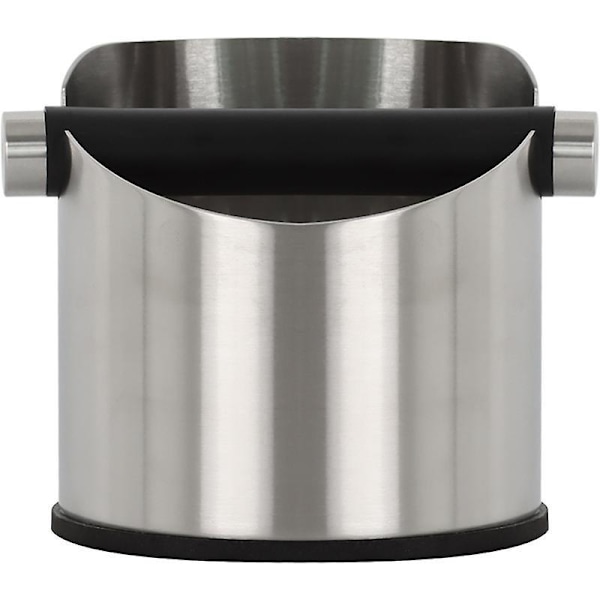 1 stk. Kaffegrundbeholder, Rustfrit Stål Espresso Kaffegrundbeholder med Knock Bar og Skridsikker Bund, Tilbehør til Kaffemaskiner