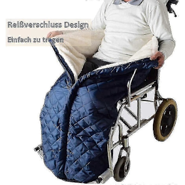 Rullestolpledd - Vindtett og varm - Voksne - Egnet for rullestoler - Blå