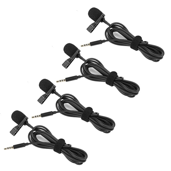 4 st Lavalier Clipon Mikrofon MIC Mobiltelefon Inspelningsutrustning 3,5 mm Gränssnitt (3,5 mm gränssnitt)