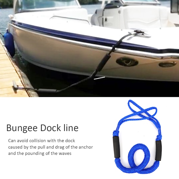 Frit justerbar kajaksurfing Bungee Dock Line Praktisk Yacht Marine Elastisk Kano Tilslutningsreb Tilbehør Blå