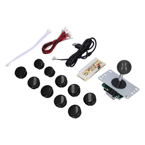 QM070901 Arcade Game Joystick Kits Zero Delay Arcade Game DIY Kit Dele med Encoder Board 10 Knapper Joystick til MAMEBlack