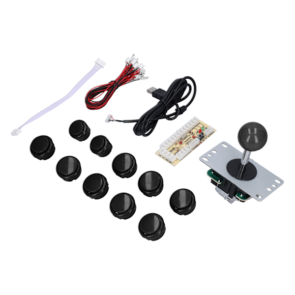 QM070901 Arcade-spill joysticksett Zero Delay Arcade-spill DIY-settdeler med koderkort 10 knapper joystick for MAMEBlack