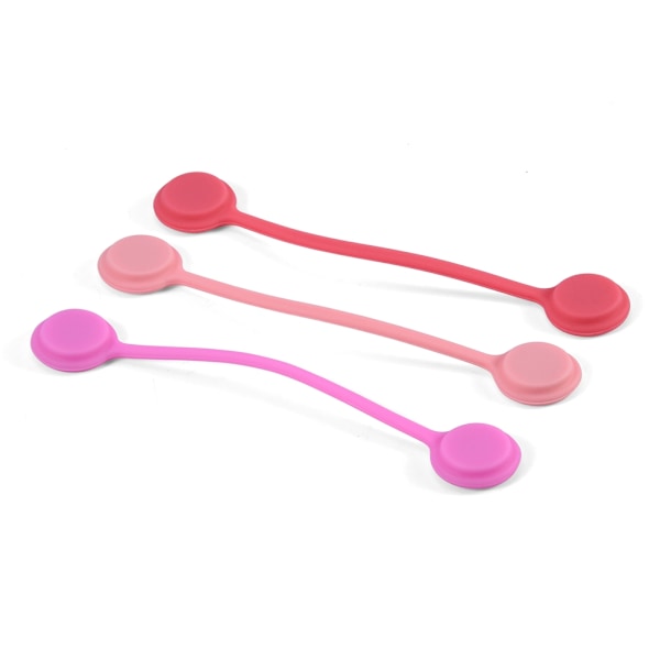 3 stk magnetisk øretelefon vikler kabel ledning holder arrangør rose gull rød rosa