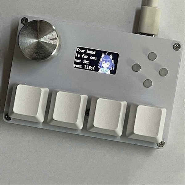 4 Key Mini O3C++ OSU Anpassat Gaming Tangentbord Magnetisk Rosa Switch Tangentbord Ratt Skärm Kopiera Genväg