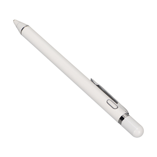 Stylus Pen Kobber Spids Aktiv Kapacitiv Fin Spids Touch Screen Digital Blyant med Klips til Tablet Hvid