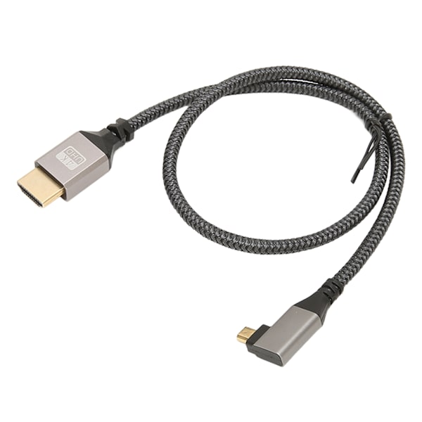 4K HD Multimedia Interface-kabel 60Hz 18Gbps Höghastighets Micro HD Multimedia Interface Hane till HD Multimedia Interface Hane Vänster Armbåge 0.5M