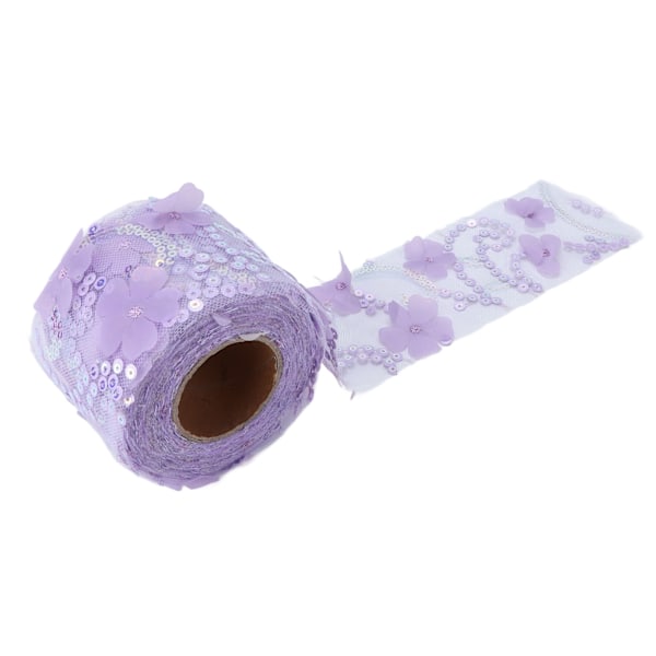 Tulletyg DIY-hantverk slitstarkt litet blixt bärbart polyester paljetterad tyll rulle 6 cm lila