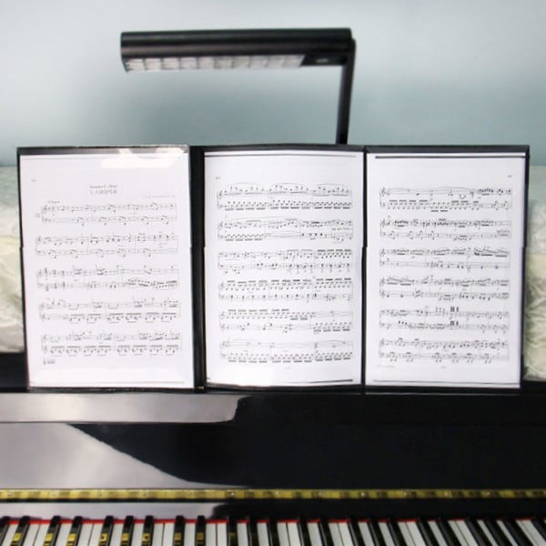 A4-notearkmappe 6 sider Pianomusikkpartitur ABS-materiale Gitar Fiolinutvidelsesklipp