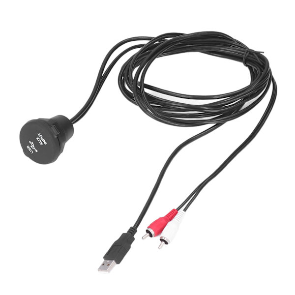 6 fot innfelt kabelsett USB3.0 hann til hunn 2 RCA til 3,5 mm hunn for motorsykler biler dashbord