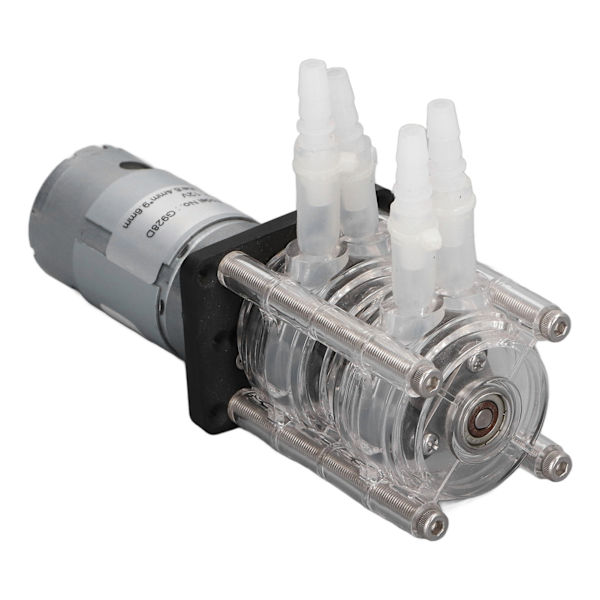 Peristaltisk pump 500 ml/min högt flöde 2 huvuden självsugande vakuumpump för akvarium DC 12V 1000mA